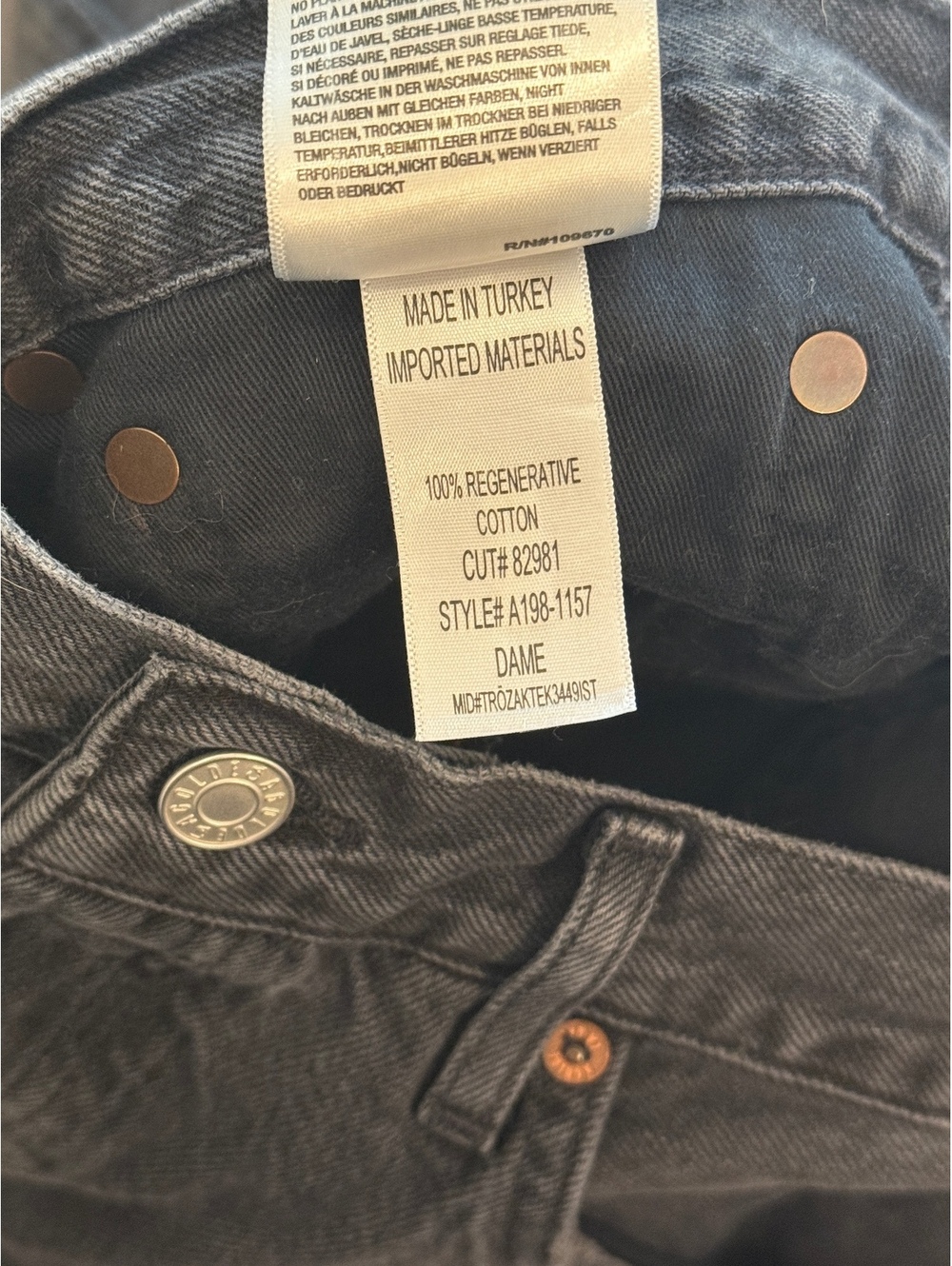 AGOLDE Dame black high waisted wide leg jeans - 31 - Picture 5 of 6